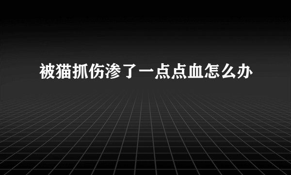 被猫抓伤渗了一点点血怎么办