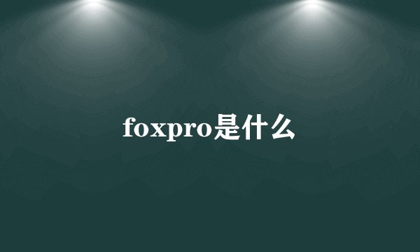 foxpro是什么