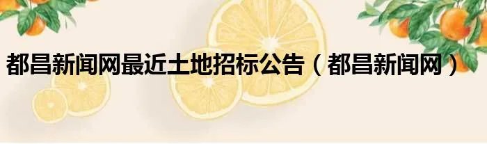 都昌新闻网最近土地招标公告（都昌新闻网）