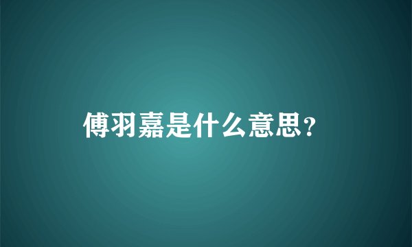 傅羽嘉是什么意思？