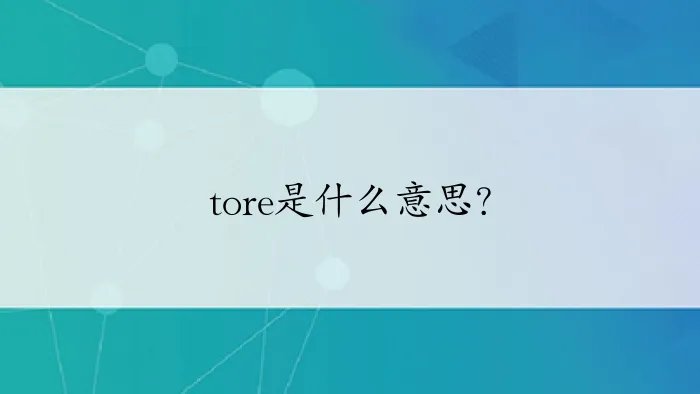 tore是什么意思？