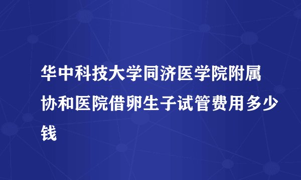 华中科技大学同济医学院附属协和医院借卵生子试管费用多少钱
