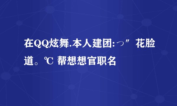 在QQ炫舞.本人建团:っ″花脸道。℃ 帮想想官职名