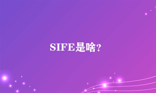 SIFE是啥？