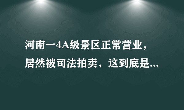 河南一4A级景区正常营业，居然被司法拍卖，这到底是怎么一回事？