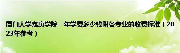 厦门大学嘉庚学院一年学费多少钱附各专业的收费标准（2023年参考）