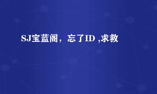 SJ宝蓝阁，忘了ID ,求救