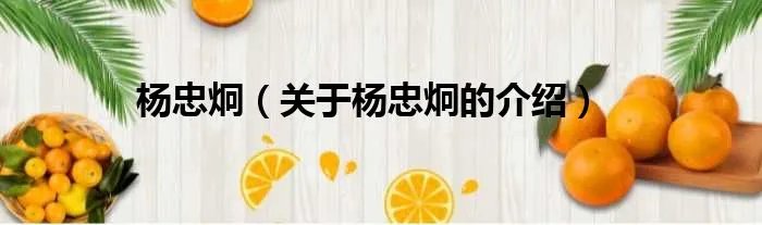 杨忠炯（关于杨忠炯的介绍）