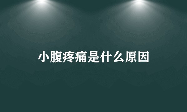 小腹疼痛是什么原因