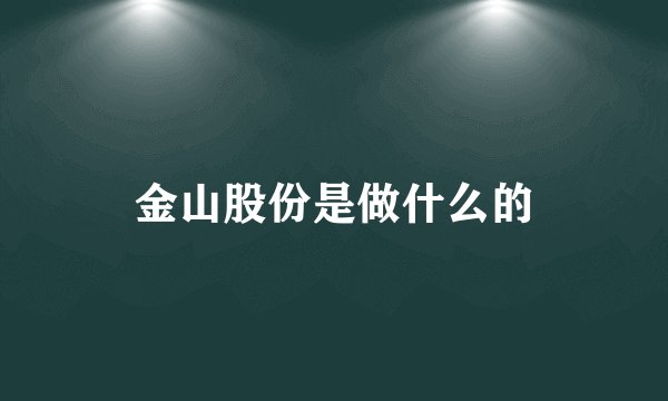 金山股份是做什么的