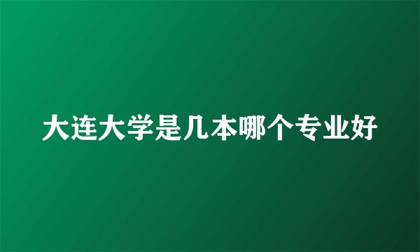 大连大学是几本哪个专业好