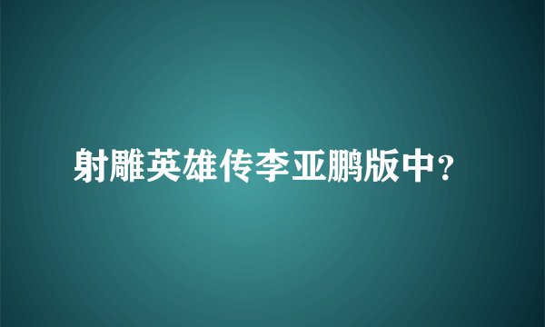 射雕英雄传李亚鹏版中？