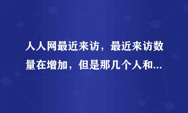 人人网最近来访，最近来访数量在增加，但是那几个人和顺序都没变，只是数量在增加