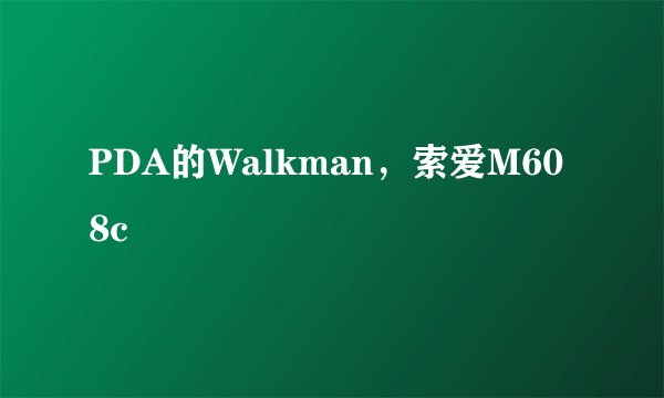 PDA的Walkman，索爱M608c