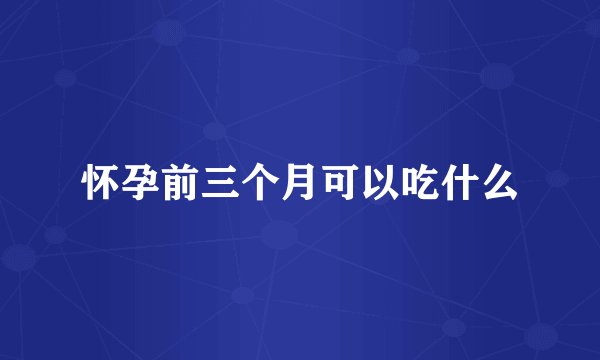 怀孕前三个月可以吃什么