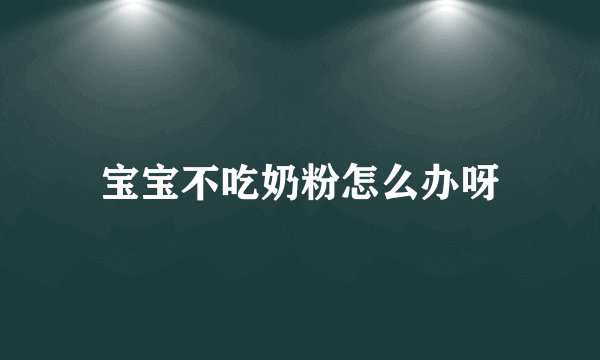 宝宝不吃奶粉怎么办呀