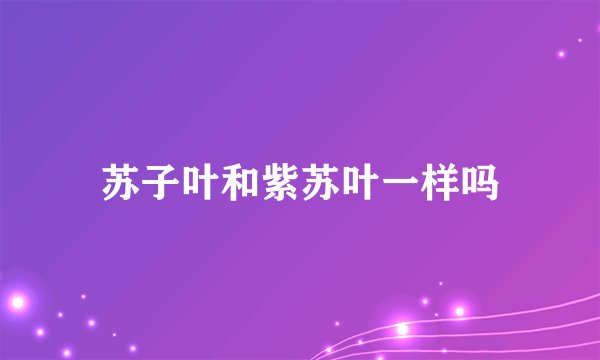 苏子叶和紫苏叶一样吗