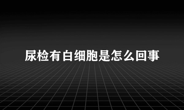 尿检有白细胞是怎么回事