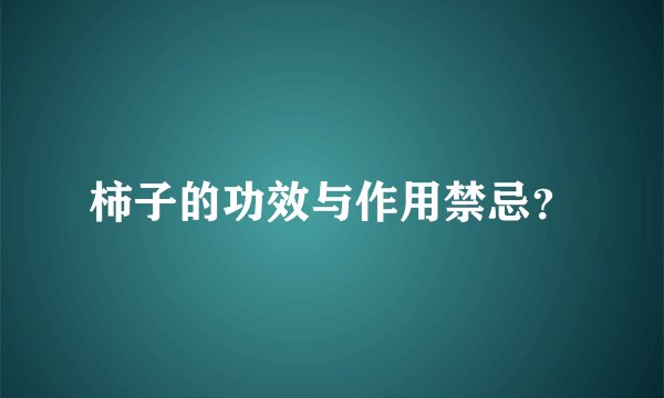 柿子的功效与作用禁忌？