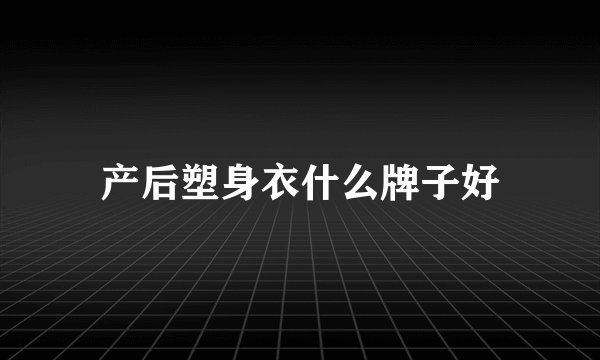 产后塑身衣什么牌子好