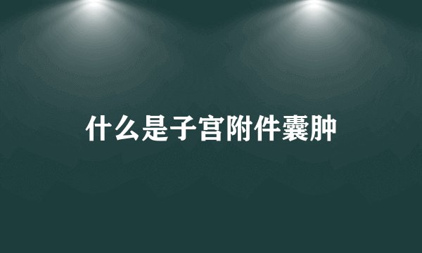 什么是子宫附件囊肿