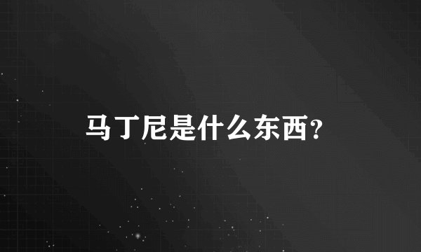 马丁尼是什么东西？