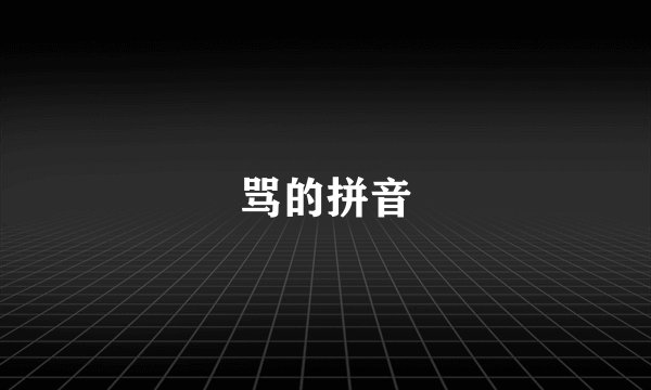 骂的拼音
