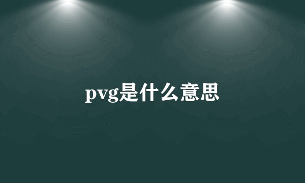 pvg是什么意思