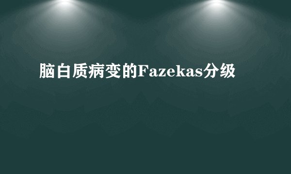 脑白质病变的Fazekas分级