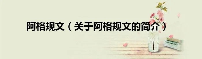 阿格规文（关于阿格规文的简介）