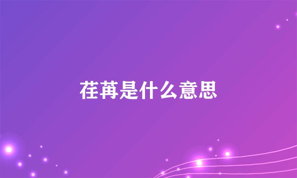 荏苒是什么意思