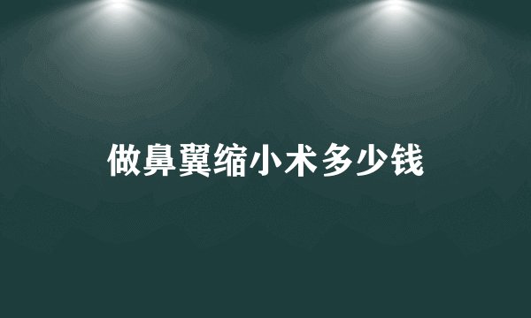 做鼻翼缩小术多少钱