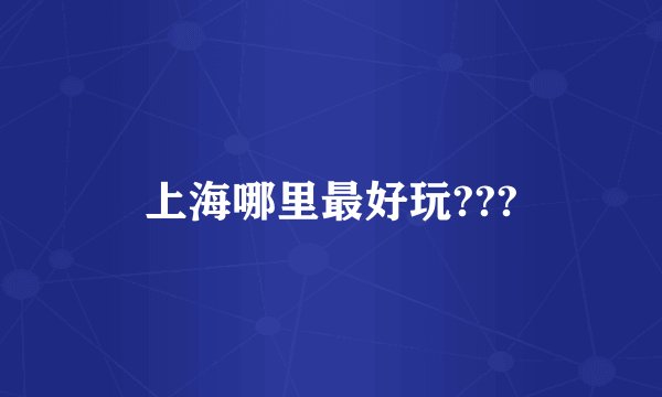 上海哪里最好玩???