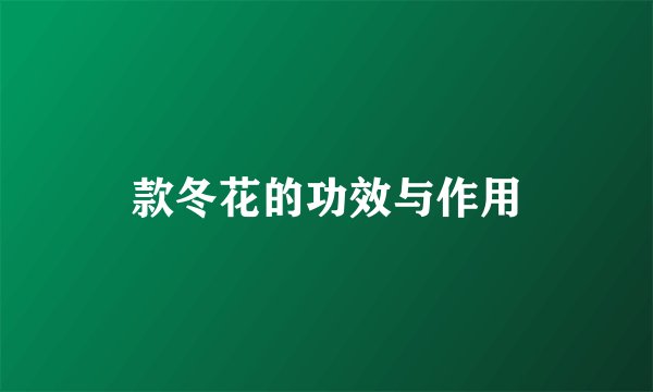 款冬花的功效与作用