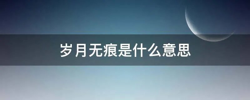 岁月无痕是什么意思
