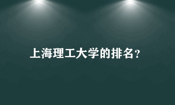 上海理工大学的排名？