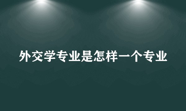 外交学专业是怎样一个专业