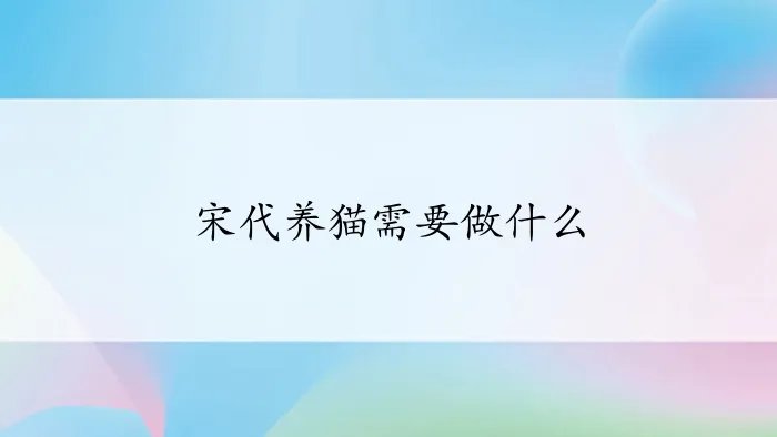 宋代养猫需要做什么