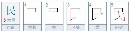 民的笔顺是？