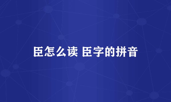 臣怎么读 臣字的拼音