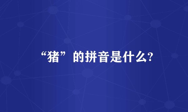 “猪”的拼音是什么?