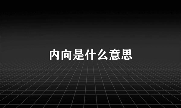 内向是什么意思