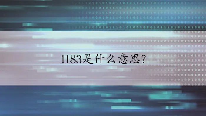 1183是什么意思？