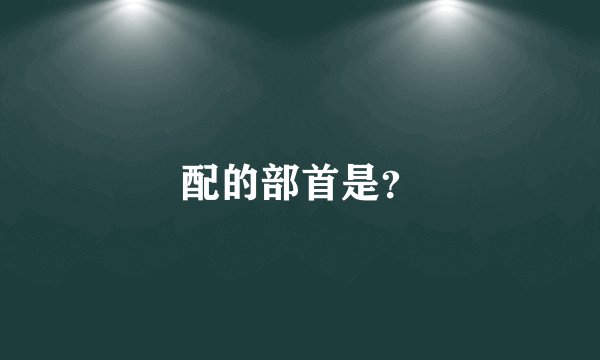 配的部首是？