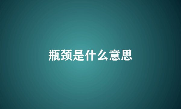 瓶颈是什么意思