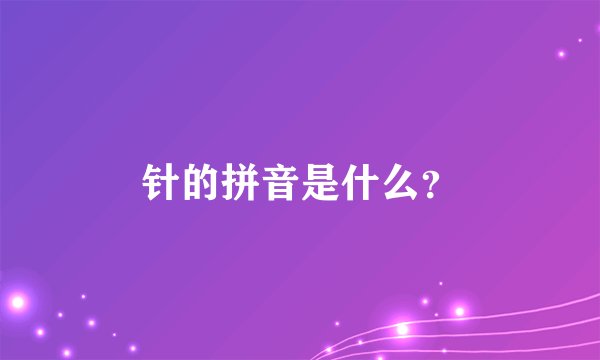 针的拼音是什么？