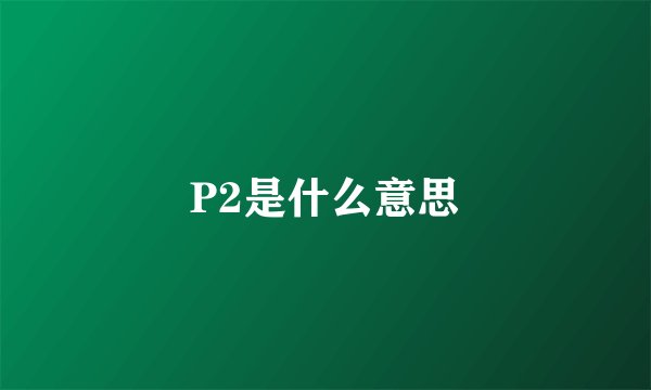 P2是什么意思