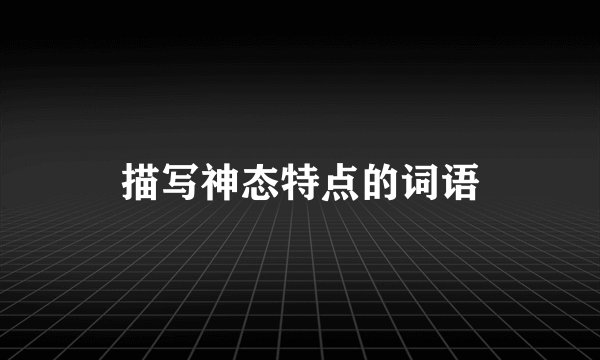 描写神态特点的词语