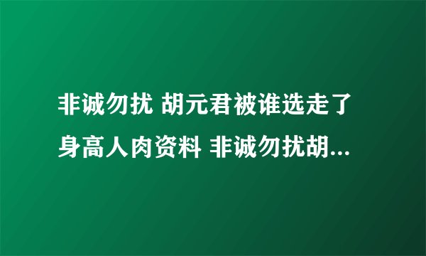 非诚勿扰 胡元君被谁选走了身高人肉资料 非诚勿扰胡元君被选走视频