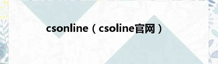 csonline（csoline官网）